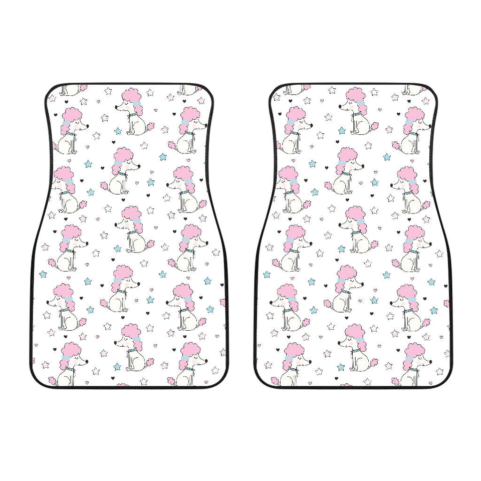 Cute Poodle Dog Star Pattern Front Car Mats
