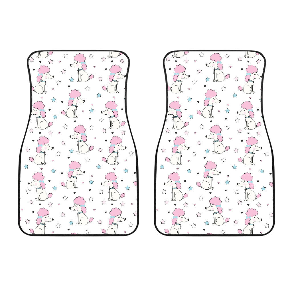 Cute Poodle Dog Star Pattern Front Car Mats
