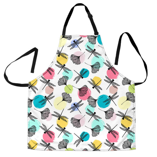 Dragonflies Ginkgo Leaves Pattern Adjustable Apron