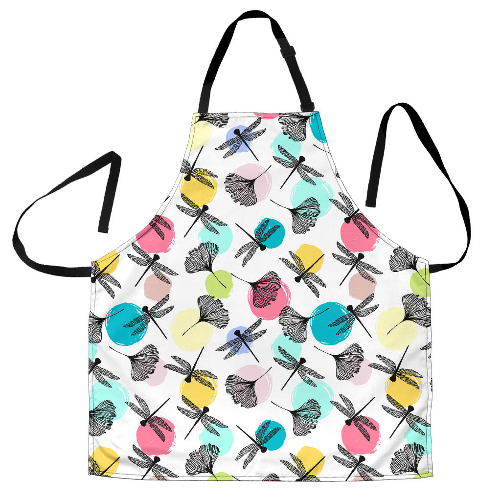 Dragonflies Ginkgo Leaves Pattern Adjustable Apron