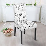 Music Notes Pattern Print Design 04 Dining Chair Slipcover