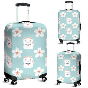 Maneki Neko Lucky Cat Sakura Luggage Covers