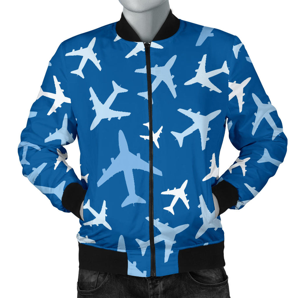 Airplane Pattern In The Sky Men'S Bomber Jacket