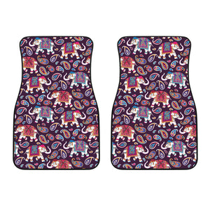 Elephant Indian Style Ornament Pattern Front Car Mats