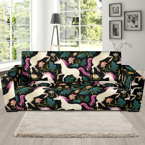 Unicorns Forest Background Sofa Slipcover