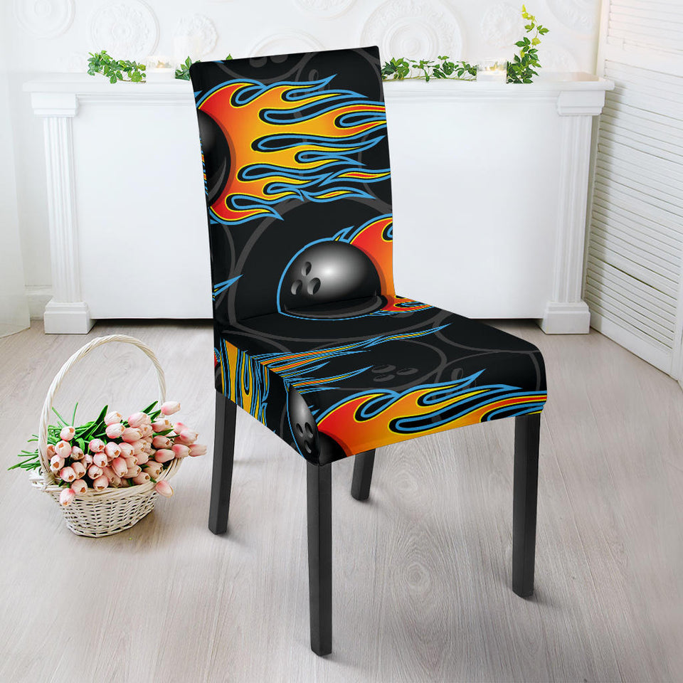 Bowling Balls Flame Pattern Dining Chair Slipcover