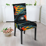 Bowling Balls Flame Pattern Dining Chair Slipcover