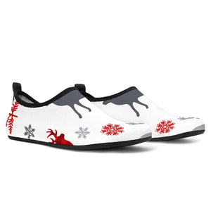 Deer Tree Snowflakes Chrismas Pattern Aqua Shoes