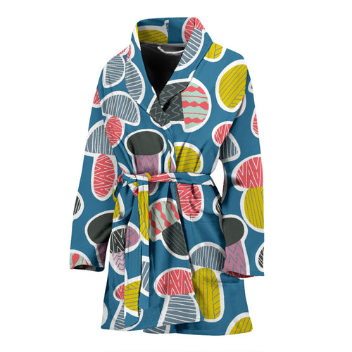 Colorful Mushroom Design Pattern Women'S Bathrobe