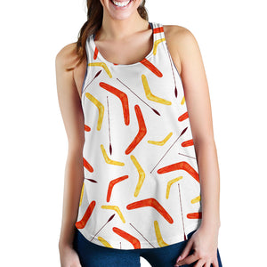 Waterclor boomerang Australian aboriginal ornament Women Racerback Tank Top