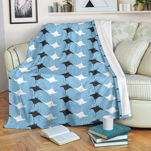 Stingray Pattern Print Design 03 Premium Blanket