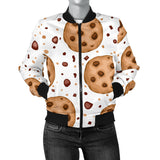 Chocolate Chip Cookie Pattern Women'S Bomber Jacket