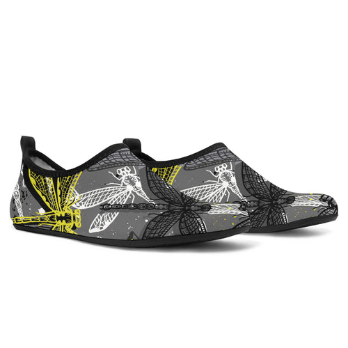 Hand Drawn Dragonfly Pattern Aqua Shoes