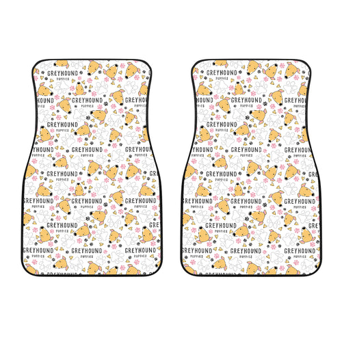 Greyhound Pattern Print Design 03 Front Car Mats