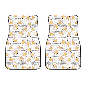 Greyhound Pattern Print Design 03 Front Car Mats