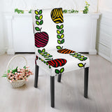 Colorful Apples Leave Zebra Stripe Dining Chair Slipcover