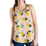lemon flower leave pattern Women Racerback Tank Top