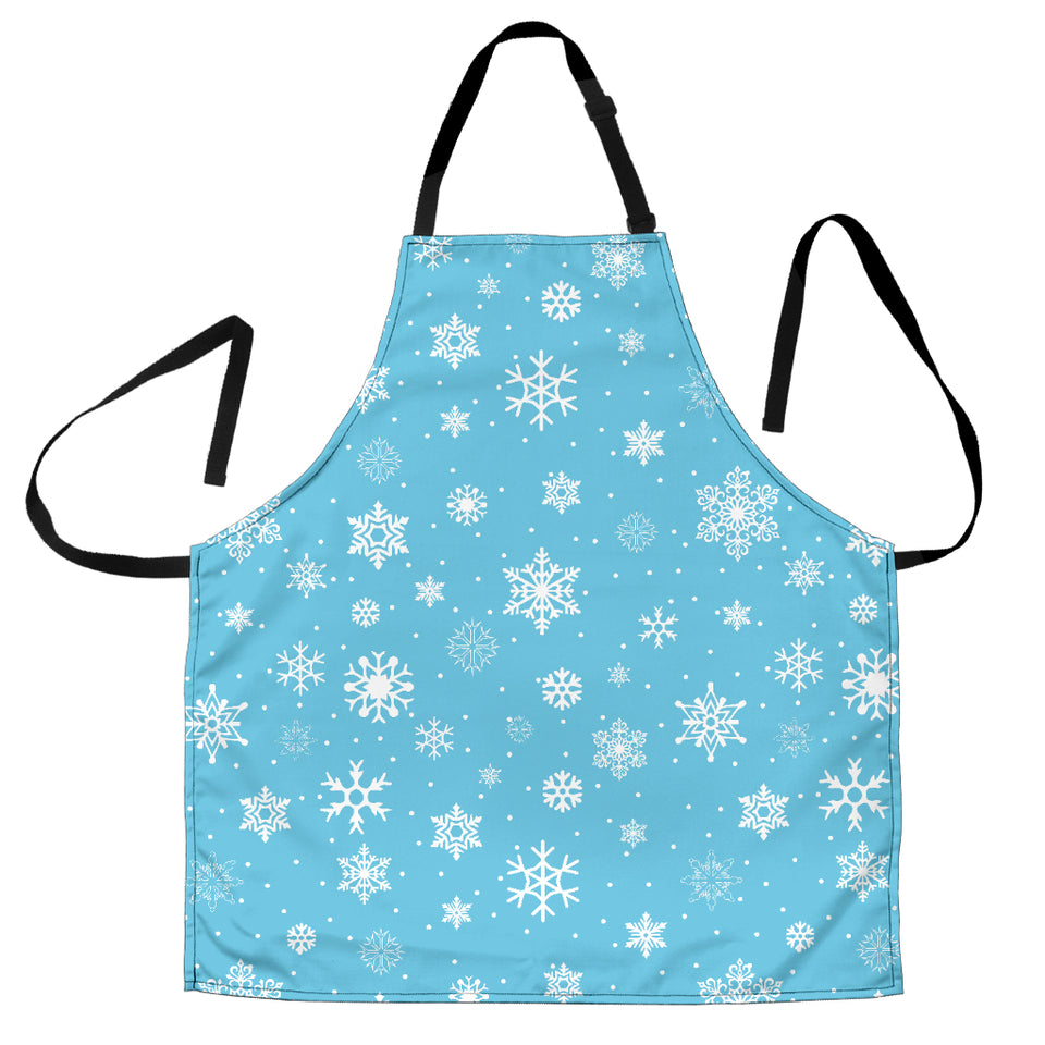 Snowflake Pattern Blue Background Adjustable Apron