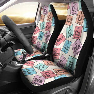 Chemistry Periodic Table Pattern Print Design 02 Universal Fit Car Seat Covers