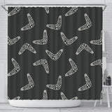 Hand Drawn Boomerang Australian Aboriginal Ornament Shower Curtain Fulfilled In US