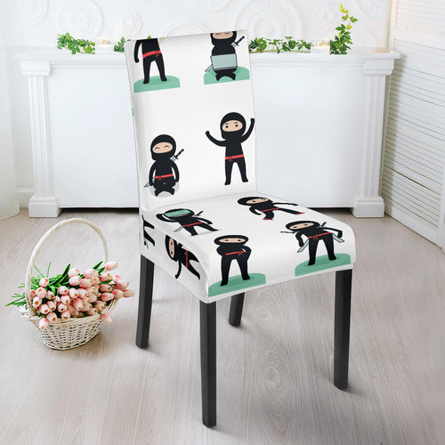 Cute Ninja Katana Sword Pattern Dining Chair Slipcover