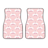 White Swan And Flower Love Pattern Front Car Mats