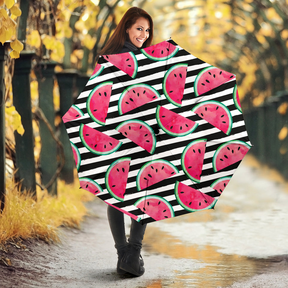 Watercolor Paint Textured Watermelon Pieces Umbrella