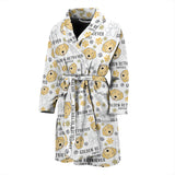 Golden Retriever Pattern Print Design 04 Men's Bathrobe