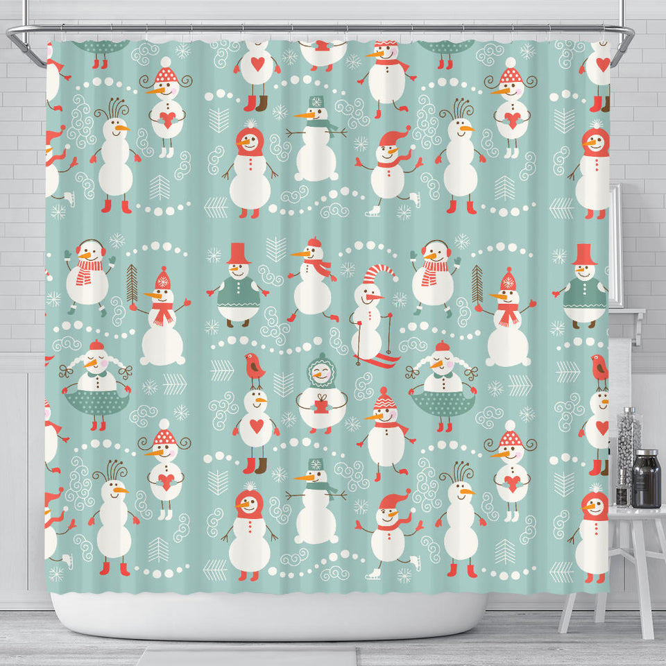 Cute Snowman Pattern Shower Curtain Fulfilled In US