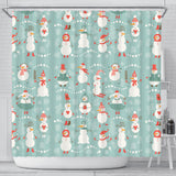 Cute Snowman Pattern Shower Curtain Fulfilled In US