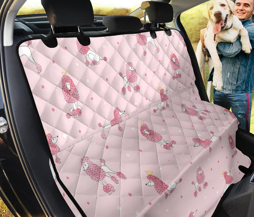 Poodle Dog Pink Color Theme Dog Car Seat Covers