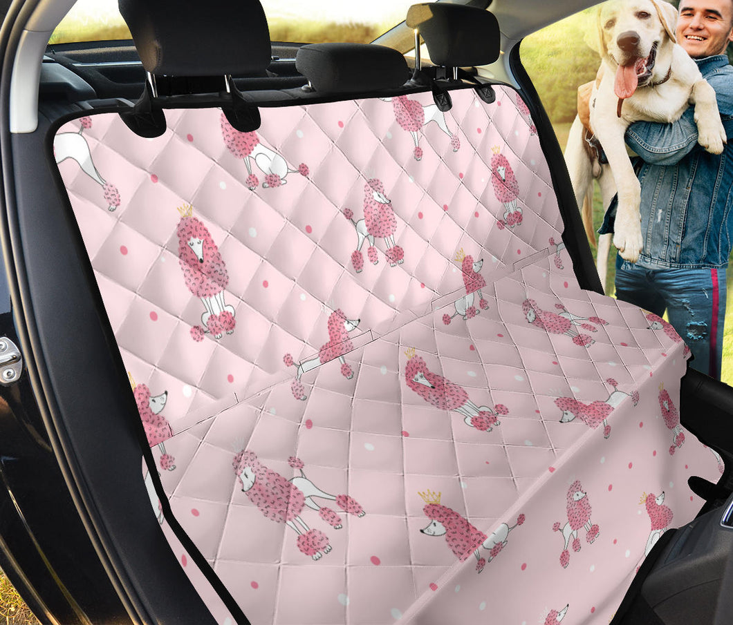 Poodle Dog Pink Color Theme Dog Car Seat Covers