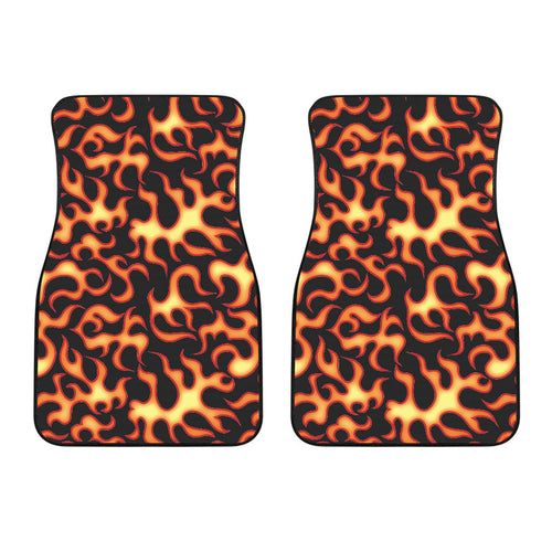 Fire Flame Dark Pattern Front Car Mats