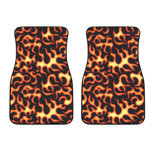 Fire Flame Dark Pattern Front Car Mats