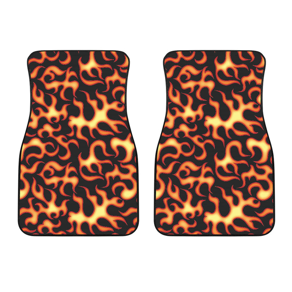 Fire Flame Dark Pattern Front Car Mats