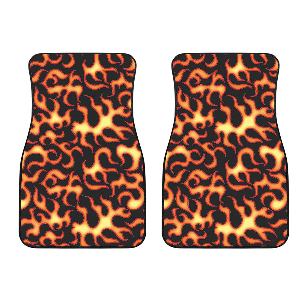 Fire Flame Dark Pattern Front Car Mats