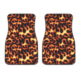 Fire Flame Dark Pattern Front Car Mats