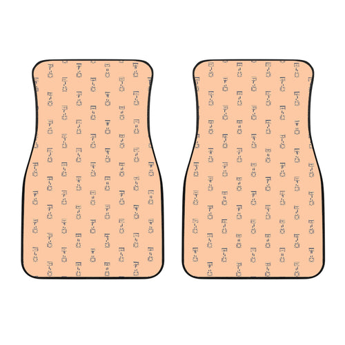 Engine Piston Cream Background Pattern Print Design 04 Front Car Mats
