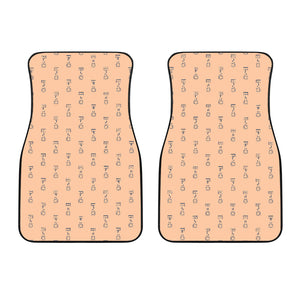 Engine Piston Cream Background Pattern Print Design 04 Front Car Mats