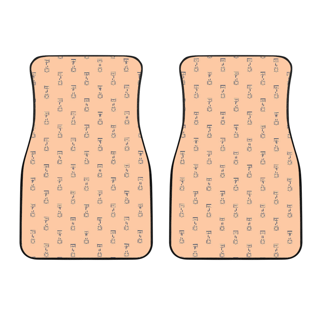 Engine Piston Cream Background Pattern Print Design 04 Front Car Mats