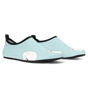 White Cute Hamsters Heart Pattern Aqua Shoes