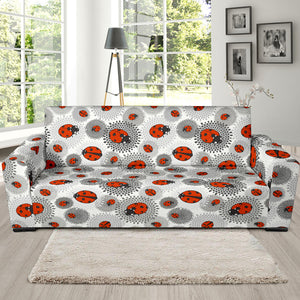 Ladybug Pattern Print Design 05 Sofa Slipcover