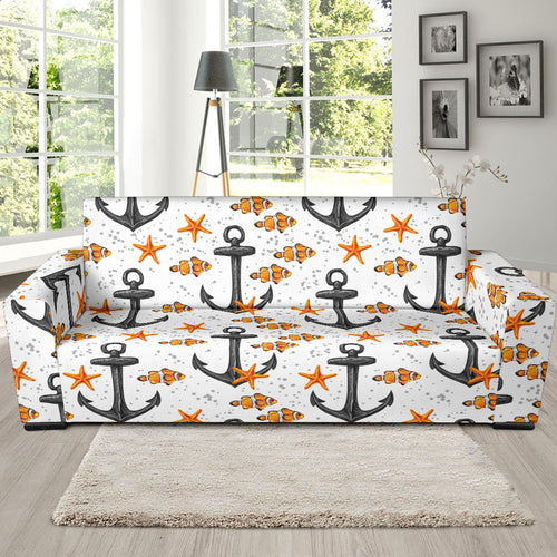 Clown Fish Pattern Print Design 02 Sofa Slipcover