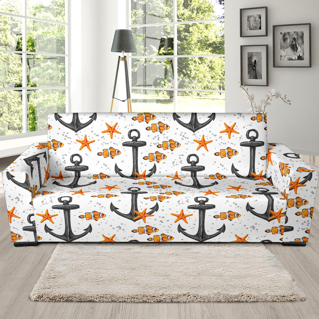 Clown Fish Pattern Print Design 02 Sofa Slipcover