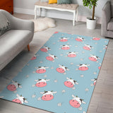 Cute Cow Flower Pattern Area Rug