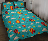 Hot Air Balloon Sky Pattern Quilt Bed Set