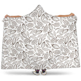 Cocoa Beans Leaves Pattern Hooded Blanket