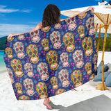 Sugar Skull Flower Pattern Sarong
