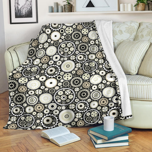 Gear Pattern Print Design 02 Premium Blanket