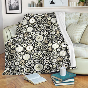 Gear Pattern Print Design 02 Premium Blanket